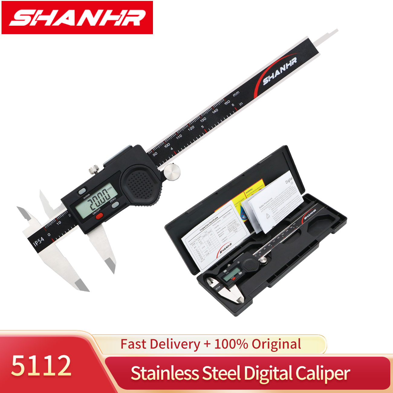 Digital Caliper 150Mm Stainless Steel - SHAHE Điện Tử Vernier Caliper 150