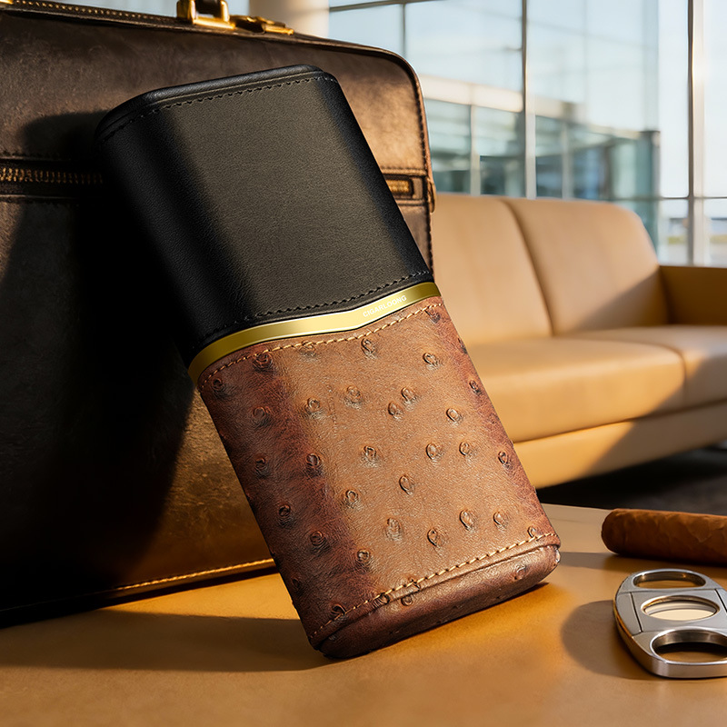 Leather Cigar Case﻿ Cedar Wood - đánh giá và giá Packaging