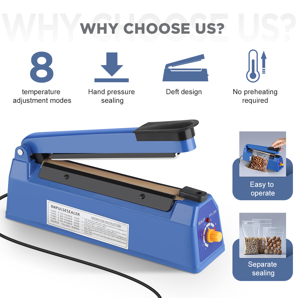 Impulse Sealer Manual Heat Sea - đánh giá và giá Plastic Bag Impulse Heat Sealer