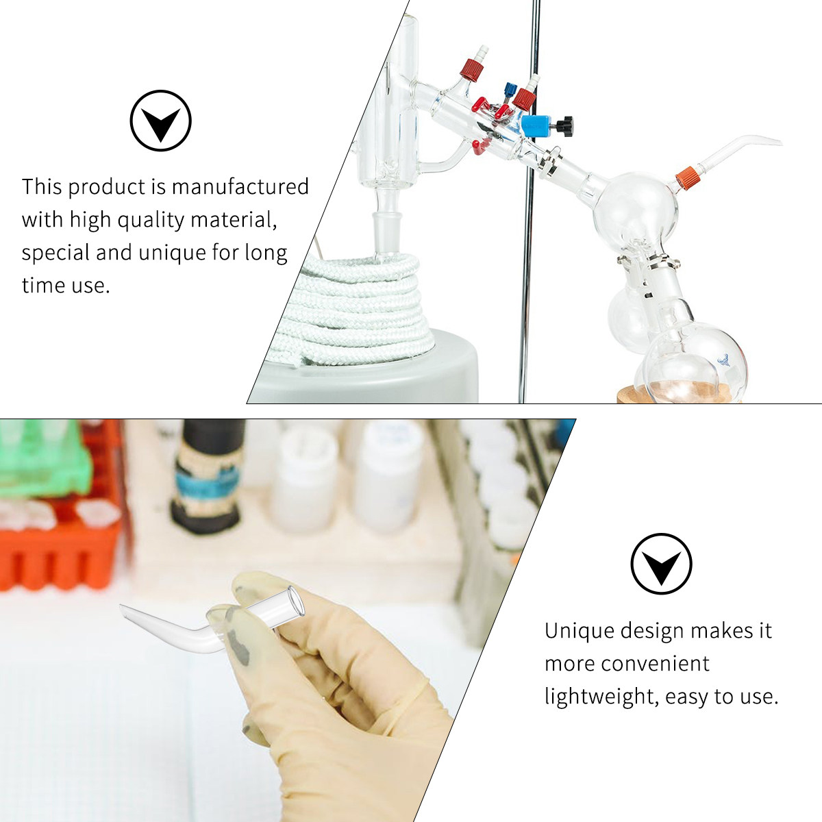 5Pcs Glass Distillation Tube T - đánh giá và giá Lab Equipment
