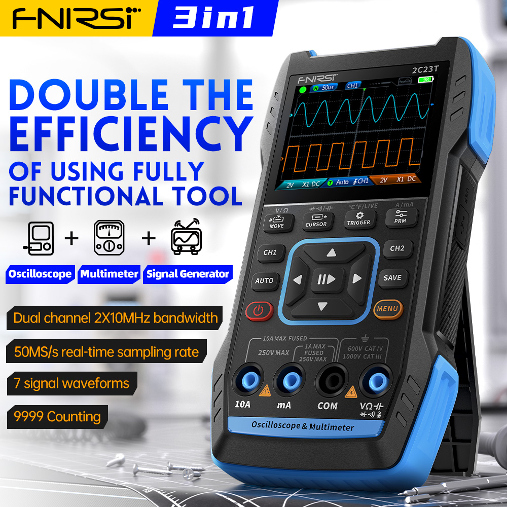 2C23T 3-in-1 Digital Oscillosc - đánh giá và giá Fnirsi Digital Oscilloscope Handheld