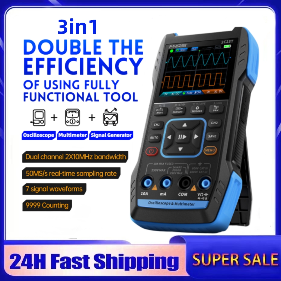 2C23T 3-in-1 Digital Oscillosc - đánh giá và giá Fnirsi Digital Oscilloscope Handheld