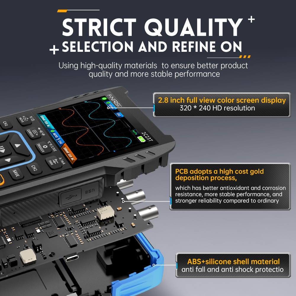 2C23T 3-in-1 Digital Oscillosc - đánh giá và giá Fnirsi Digital Oscilloscope Handheld