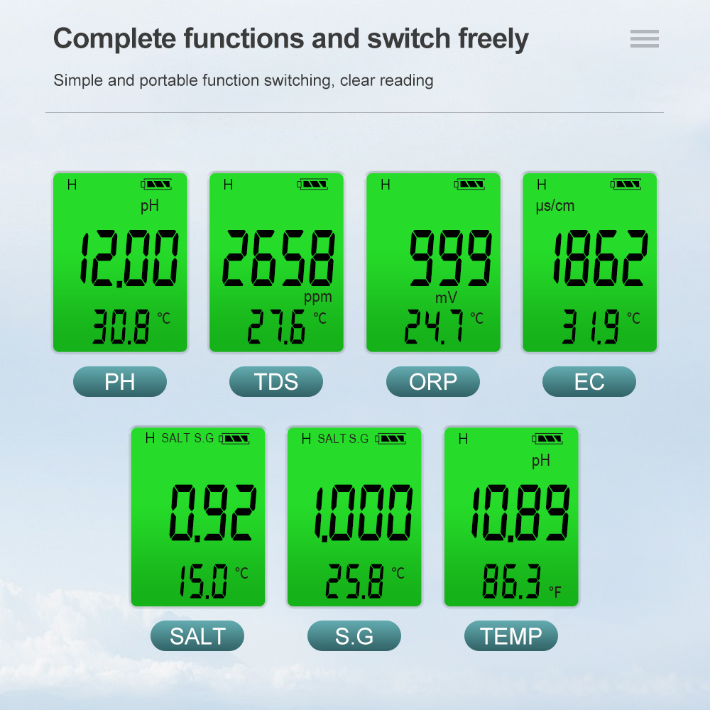 7 In 1 Digital Water Quality T - đánh giá và giá Ph Meter Digital Water Tester
