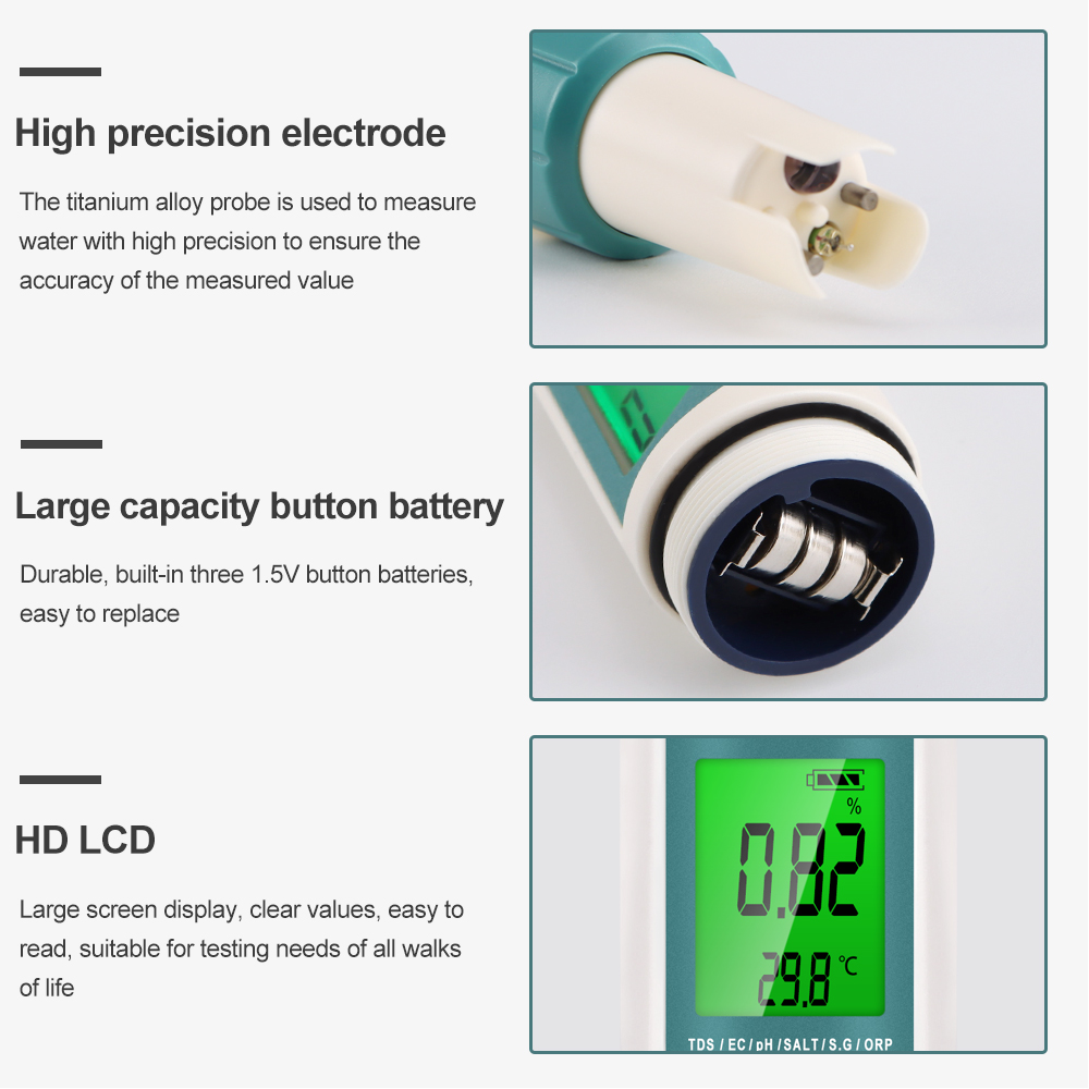 7 In 1 Digital Water Quality T - đánh giá và giá Ph Meter Digital Water Tester